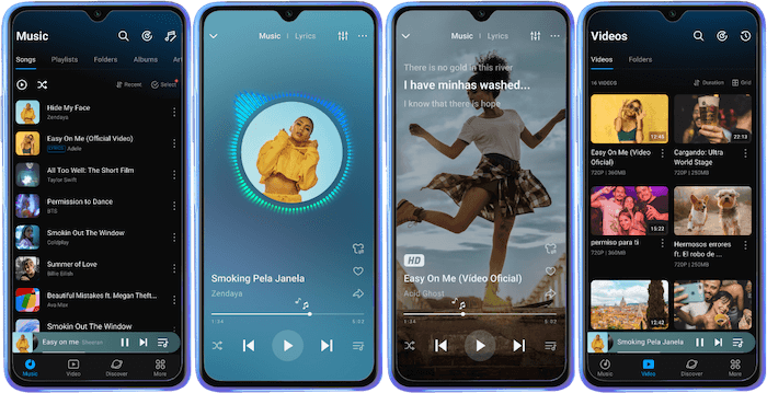 Samsung Music, Mi Music, and Audiomack Best Music Apps comparison